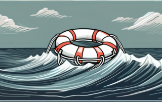 A life buoy in the middle of a stormy sea