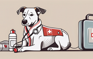A dog wearing a stethoscope and a doctor's coat