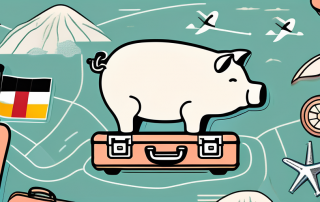 A piggy bank resting on a map of germany