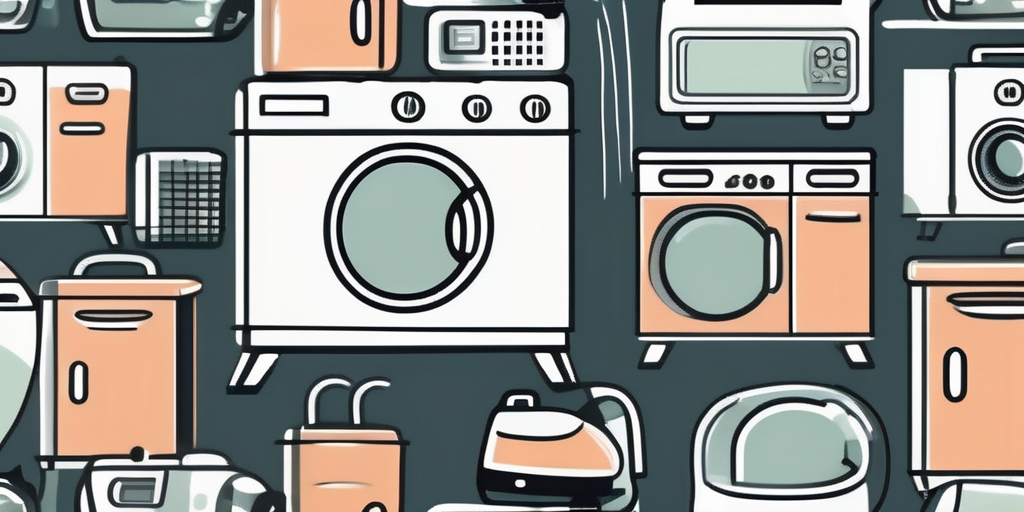 Various household appliances like a refrigerator