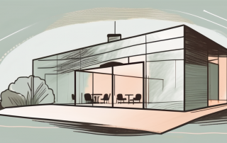 A clubhouse with a protective shield symbol overlaying it