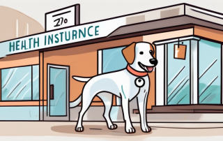 A dog wearing a bandage and a stethoscope