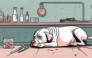 A distressed dog with visible signs of discomfort