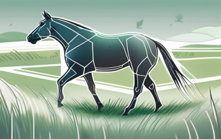 A healthy horse standing in a lush field