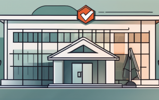 A building with a protective shield around it