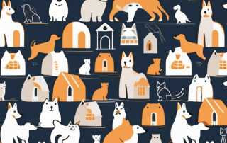 Various types of pets such as dogs
