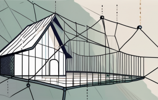 A safety net under a house symbolizing the protection of a mortgage loan
