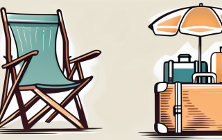 A secure safe with symbols of retirement such as a beach chair