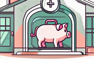 A veterinary clinic with a stethoscope and a pet carrier