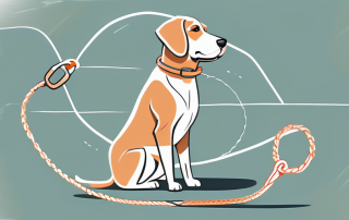 A dog leash intertwined with a safety shield