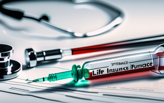 A broken syringe next to a life insurance policy