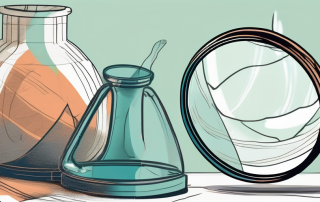 A broken vase under a magnifying glass