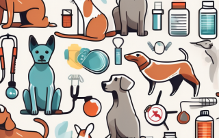 A variety of pets such as a dog
