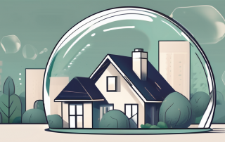 A residential property surrounded by a protective shield or bubble