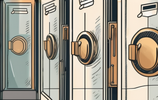 A safety deposit box with a protective shield symbol