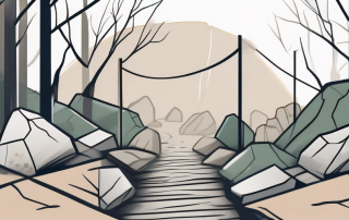 A path with various obstacles (like a fallen tree