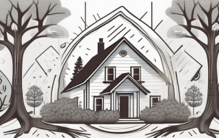 A house surrounded by various symbols representing different types of insurance such as a shield (for protection)