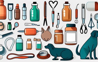 Various pet animals like a dog