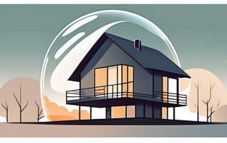 A single-family house with a protective bubble around it