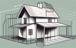 A house with a life insurance policy acting as a safety net underneath it