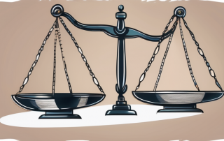 A balanced scale with a signed contract on one side and an insurance policy on the other