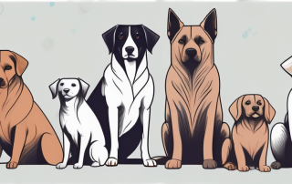 A variety of dogs in different sizes and breeds