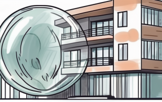 A residential building with a protective bubble around it