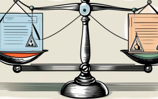 A variety of insurance policy envelopes on a balance scale