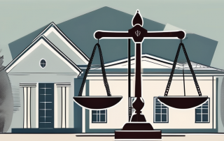 A balanced scale with a gavel on one side and a shield symbolizing protection on the other