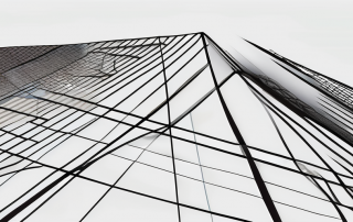 A company building with a safety net underneath