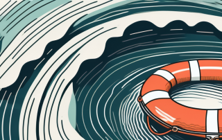 A lifebuoy floating on a turbulent sea