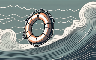 A lifebuoy floating on a stormy sea