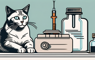 A cat sitting next to a veterinarian's medical kit