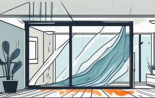 A rented apartment with a broken window and water leaking from a ceiling pipe
