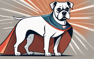 A dog wearing a superhero cape