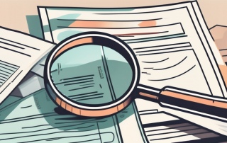 A magnifying glass hovering over a selection of different insurance policy documents