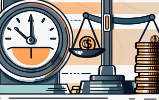 A scale balancing a stack of coins and an insurance policy