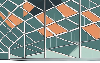 A hospital building with a safety net underneath