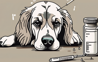 A dog receiving a rabies vaccination from a syringe
