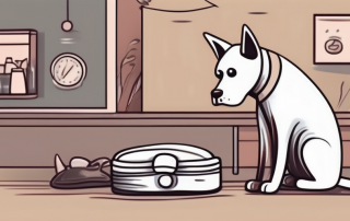 A worried pet (like a dog or cat) sitting next to an empty wallet