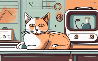 A cat sitting on a vet examination table with a stethoscope
