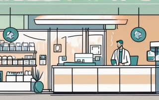 A veterinary clinic with a payment counter