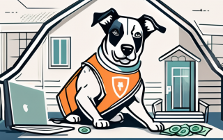 A dog wearing a safety vest