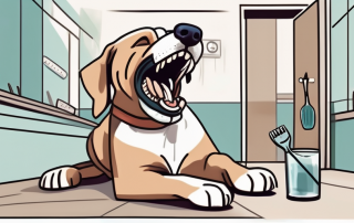 An elderly dog sitting calmly in a vet's office