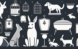 Various domestic pets like a dog