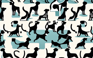 Several different breeds of dogs wearing medical tags