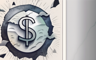 A cracked insurance policy document with a money symbol fading away