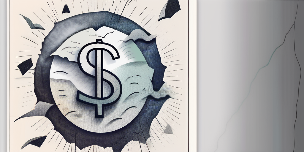 A cracked insurance policy document with a money symbol fading away