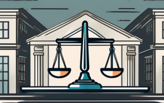 A balance scale where on one side there are legal documents and on the other side