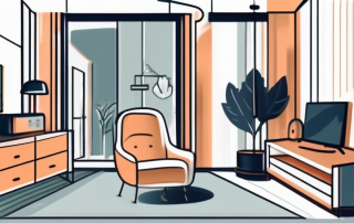 A house and personal belongings like furniture and electronics under a protective shield